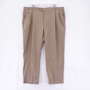 DAMAGED Hart Schaffner Marx Wool Tan Dress Pants 42 / 28 Pleated Cuffed High Ris